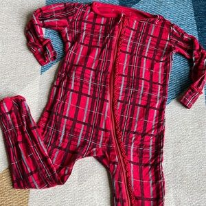 Kickee Pants 18-24 Ruffle Zip-Up Christmas One-Piece Stripes